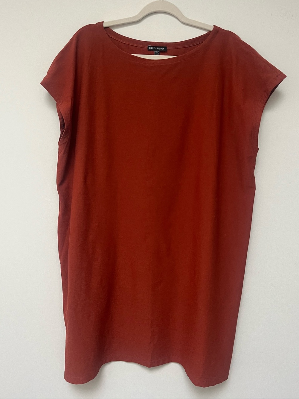 Eileen Fisher Short sleeved side zip Tunic dress, XL, needs minor repair